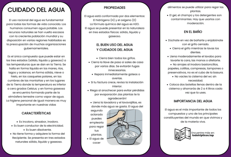 Trípticos del Cuidado del Agua 【Descargar】